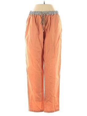 The Salting Orange Linen Straight Leg Pants Small (0)